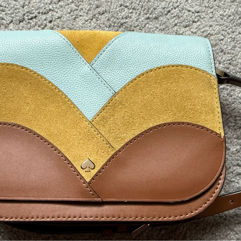 Kate Spade Nadine Leather + Suede Patchwork Colorblock Crossbody Bag